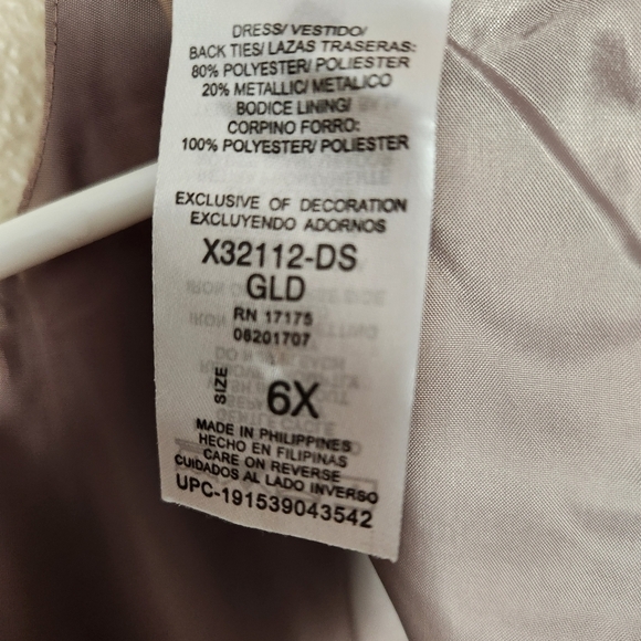 Bonnie Jean Chocolate Brown Gold Large Floral Party Dress-Size 6X - Picture 7 of 7